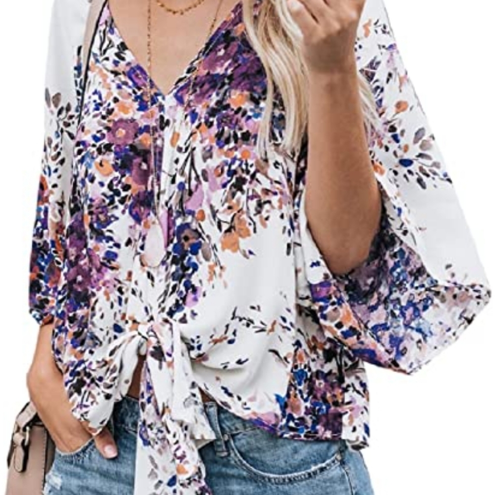Flowy flower blouse size small